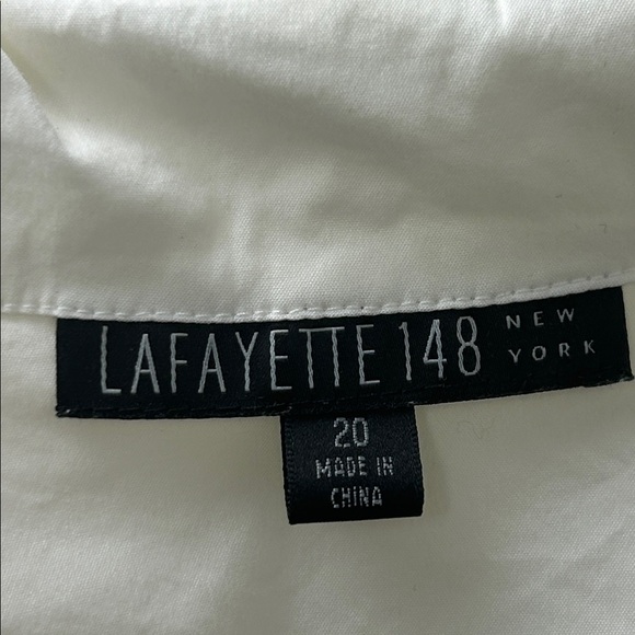 Lafayette 148 New York White Button Down Shirt top plus size 20 - Picture 4 of 7